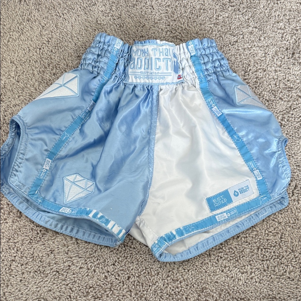 Blue and White Muay Thai Shorts